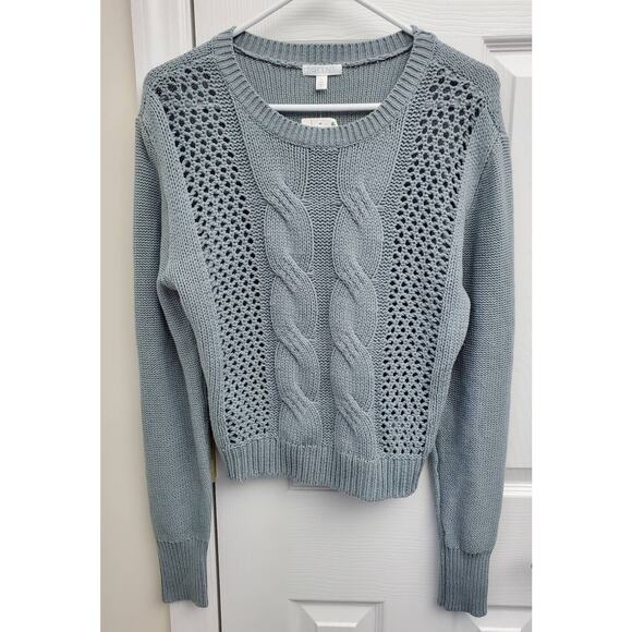 Abound Sweater Size M Cable Knit Fisherman Cotton Brunch Cozy Capsule Wardrobe - Picture 2 of 8